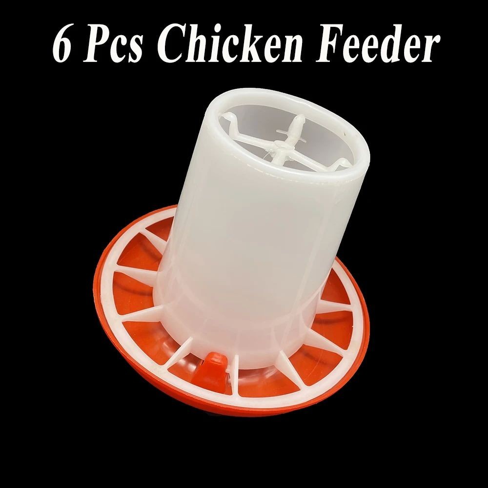 6PCS Layer Broiler Day Old Chick Chicken Poultry Feeding Bucket Feeder ...