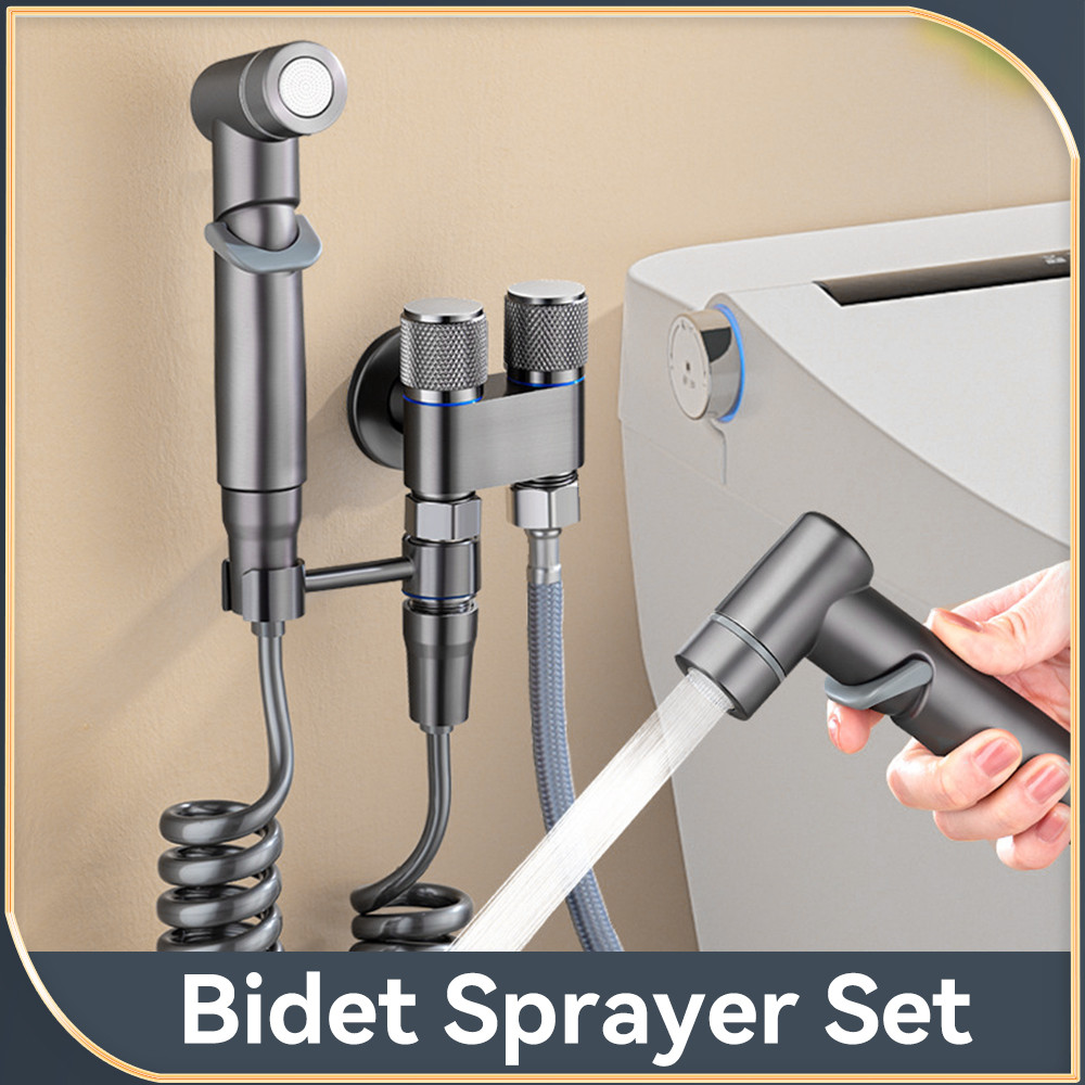 Bidet Sprayer Toilet Spray Gun Dual-Outlet Angle Valve with High ...
