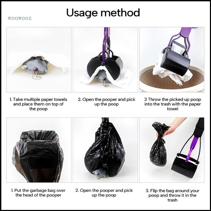 WOOW Convenient Dog Pooper Scooper Poop Picker Easy Use Portable Pet ...