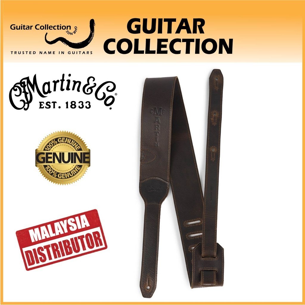 Martin 18A0145 LUXE BY MARTIN Leather Guitar Straps Dark Brown ...