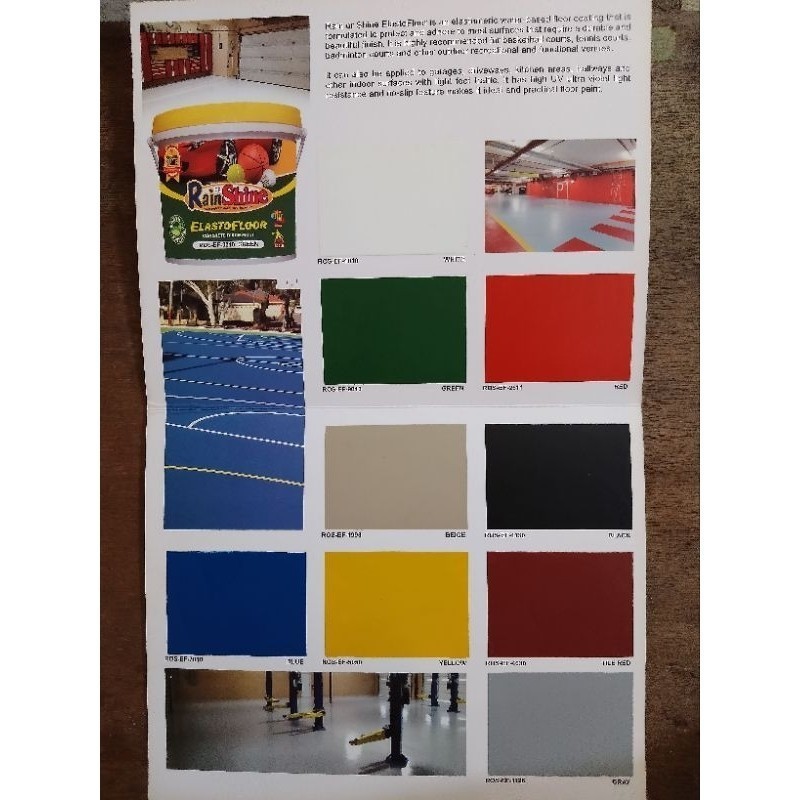 RAIN OR SHINE ELASTOFLOOR PAINT COLOR CHART | Shopee Philippines