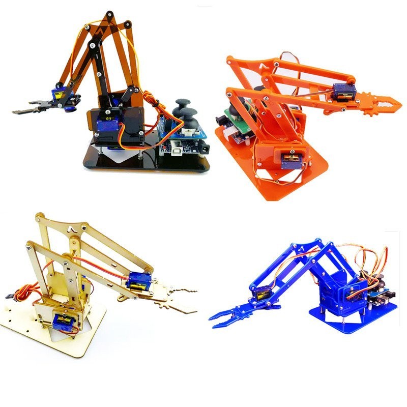 RQ+SG90 4 DOF Unassembly Acrylic Mechanical Arm Robot Manipulator Claw ...