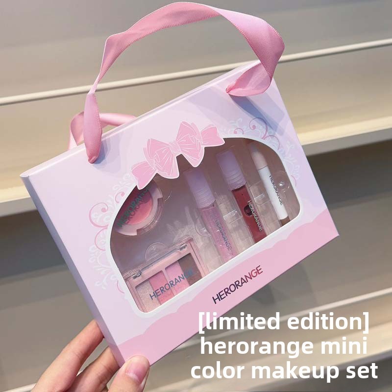[Mini Makeup Set] HERORANGE Matte Blush Eyeshadow Palette Lip Glaze ...