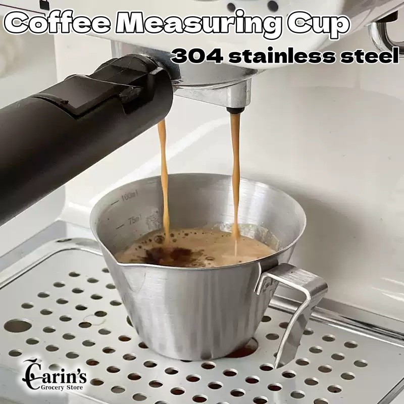 100ML Stainless Steel Measuring Cup Barista Latte Espresso Cups with ...