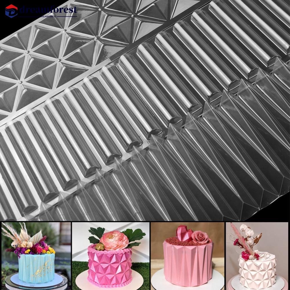 Dreamforest 3d Origami Design Tringle Pattern Cake Stencil Lace Side 