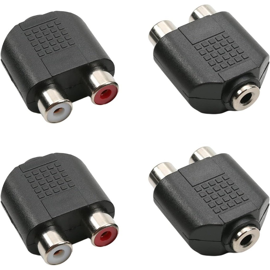 3.5mm Female to 2 RCA Female Connector Splitter Adapter Coupler for ...