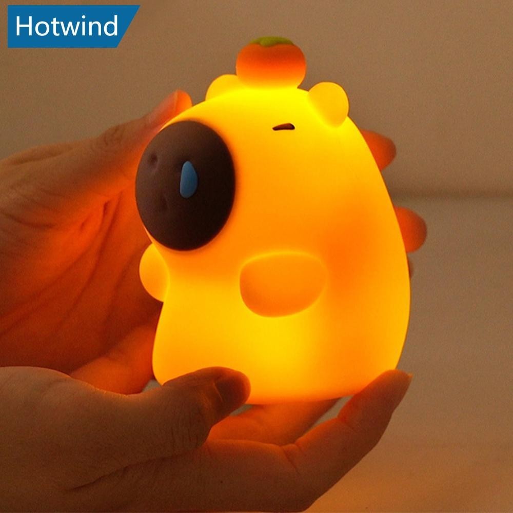 HW Capybara Silicone LED Night Light Pat Sensor Rechargeable Lamp Kids ...