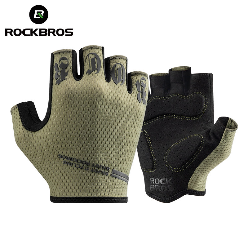 RockBros Half Finger Cycling Gloves - Breathable, Shockproof Cobweb Gloves For Men Women