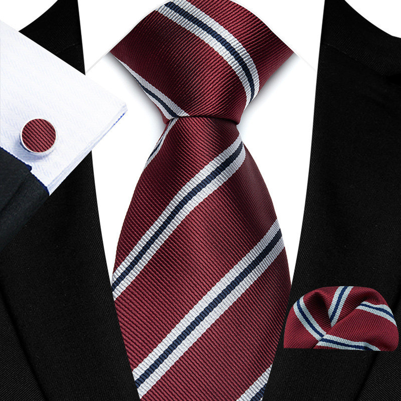 Gusleson 3.15(8cm) Solid Color Necktie and Pocket Square Cufflinks Sets For Men + Gift Box, Dark Green, general