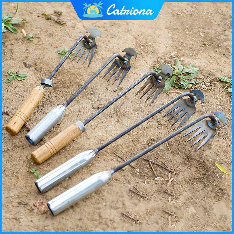 Weeding Uprooting Tool Steel Weed Puller 4 Teeth Weeder Digging Root ...