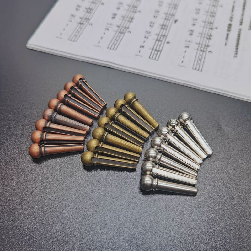 6 Pieces/lot Guitar Strings Nail Metal Acoustic Guitar Bridge Pins ...