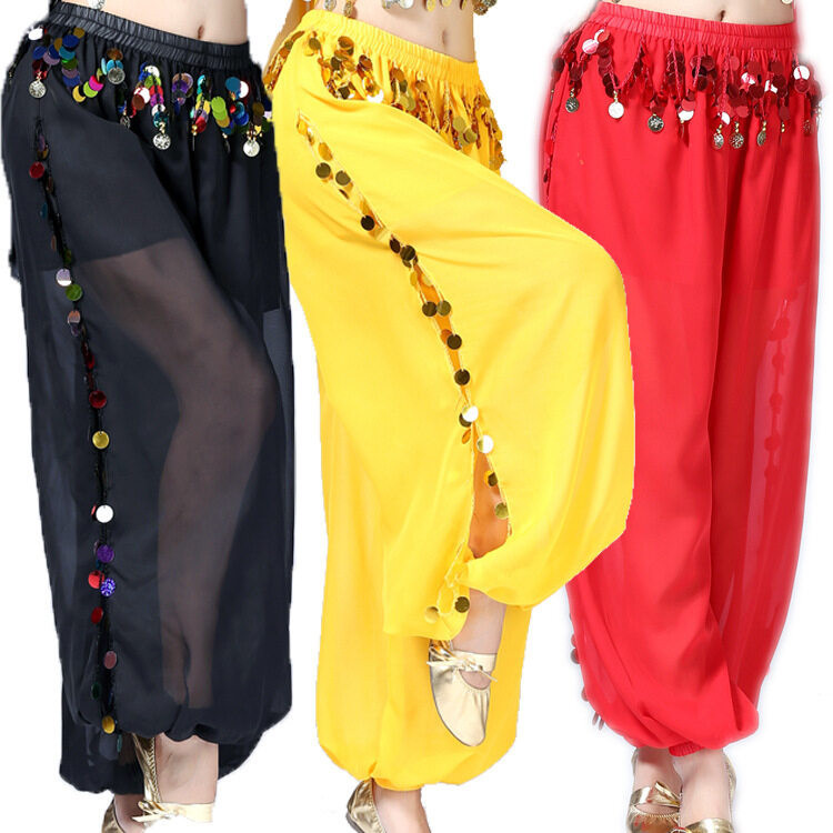Belly Dance Pants Sequined Performance Dress Indian Dance Stage Show 
