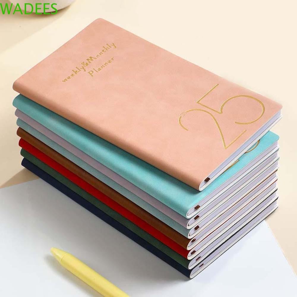 WADEES 2025 Planner Notebook, Solid Color 365 Days A6 Planner Notepad ...