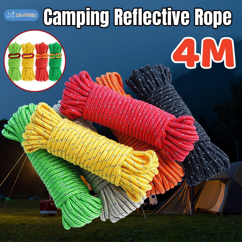 MLADEN 4M Outdoor Camping Reflective Rope Tent Fixed Rope Canopy ...