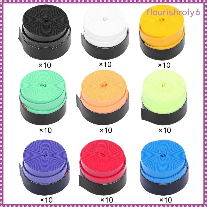 [flourishroly6] 10pcs Tennis Racket Grip Tape, Badminton Grip Pad