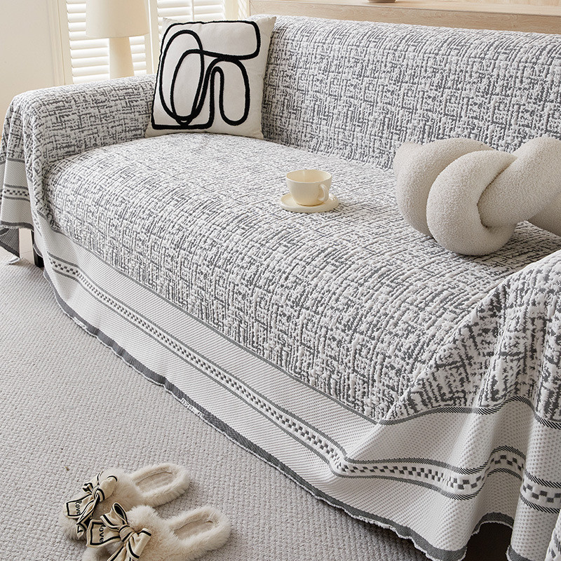 Printed Ice Silk Sofa Cover (Design 10)