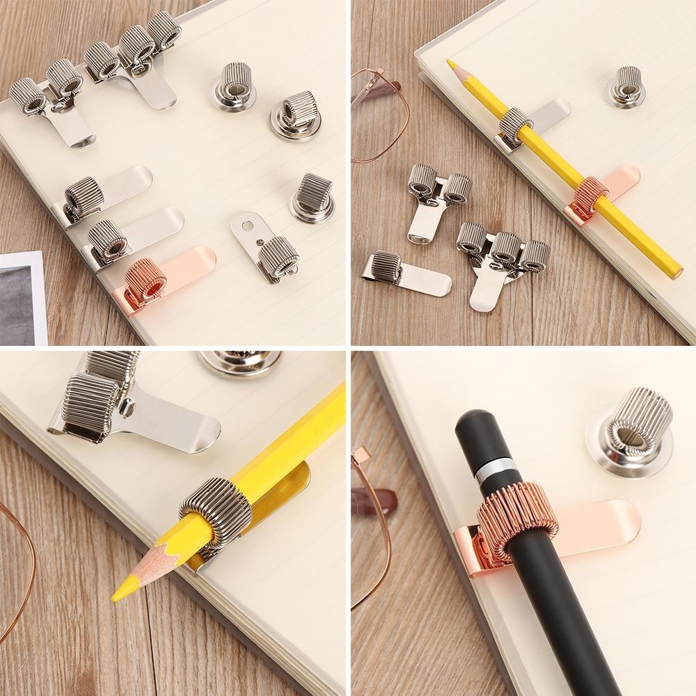 LYSpring Pen Clip Metal Pencil Holder Single Hole Double Opening Triple ...