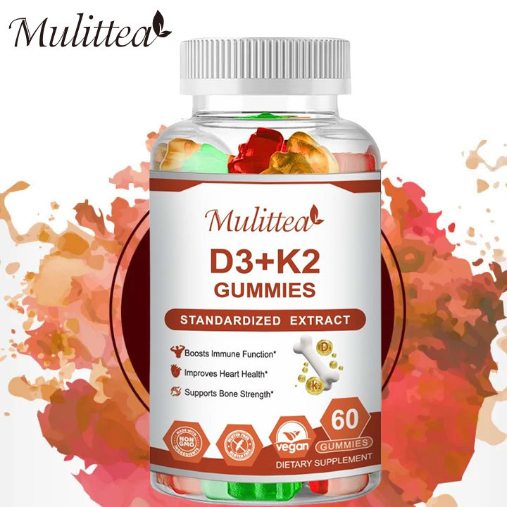 Mulittea Vitamin D3 K2 Gummies for Bone Teeth & Muscle Health Support ...