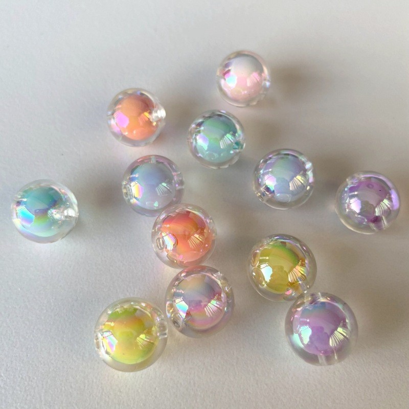 20Pcs/pack 12mm Acrylic Transparent Frosted Round Bead Inside Bead Diy ...