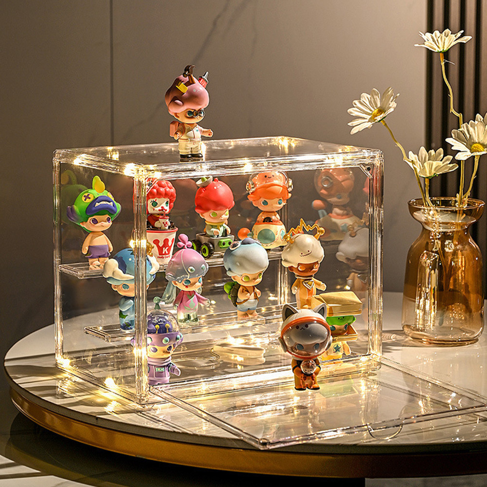Acrylic Display Case Toy Storage Box Stackable Magnetic Transparent ...