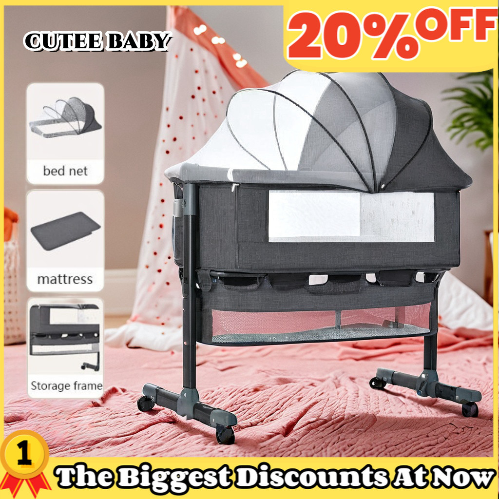 【20% off】Crib for Baby Foldable Liftable Baby Rocker Bed With Mosquito ...