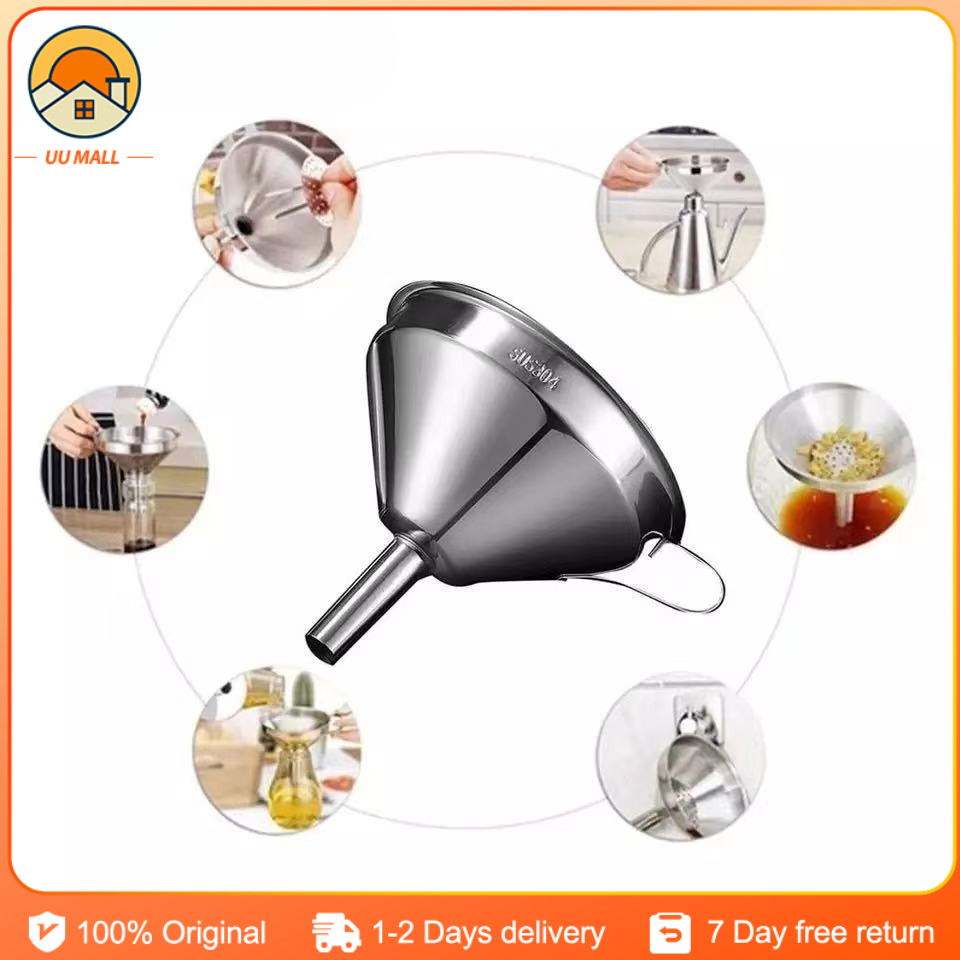 304 stainless steel funnel filter screen Kitchen oil pouring wine ...
