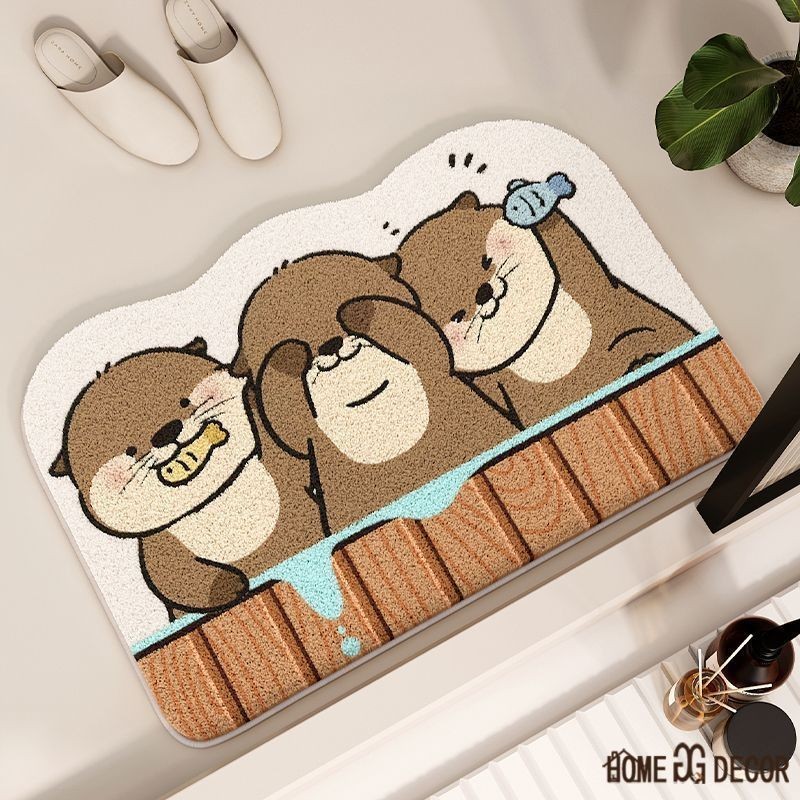 Cartoon Capybara Plush Carpet Bedroom Bed Blanket Bathroom Absorbent 