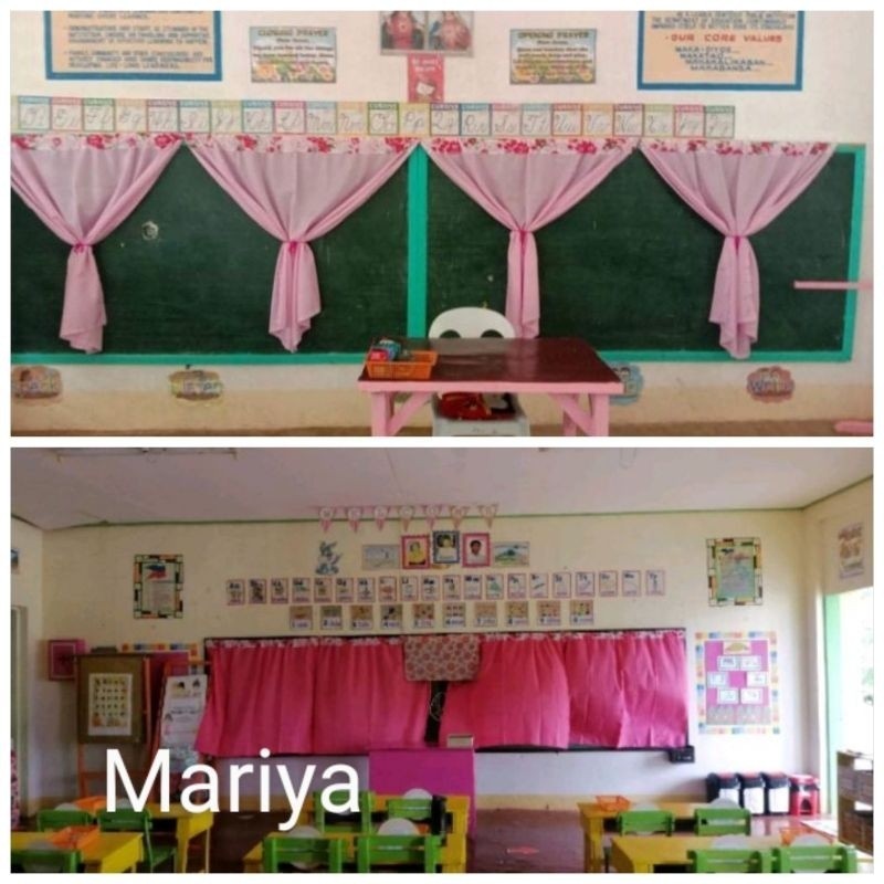 School Deped Chalk lBoard Cover/Curtain Pink & Fuchsia Pink Theme ...