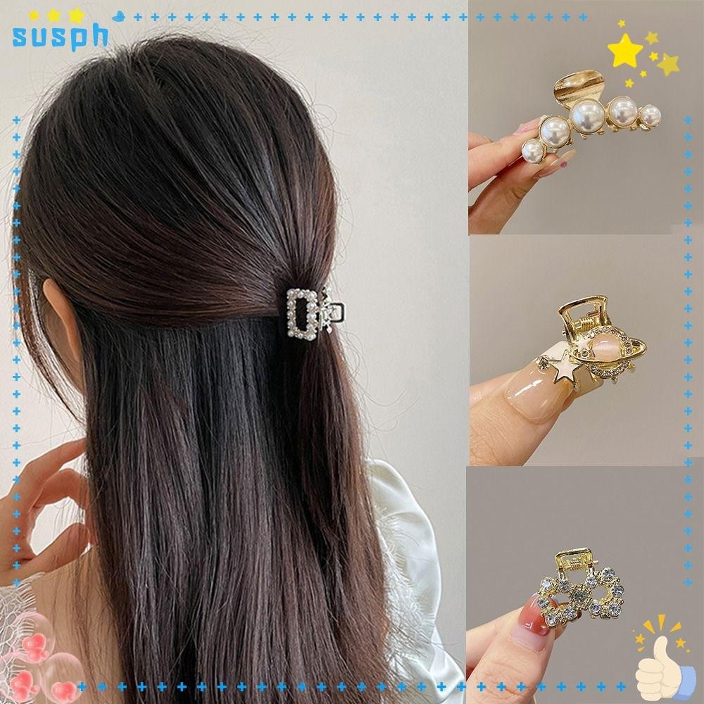 SUSPH Pearl Hair Clip, Pearl Retro Mini Hair Hairpins, Rhinestone Small ...