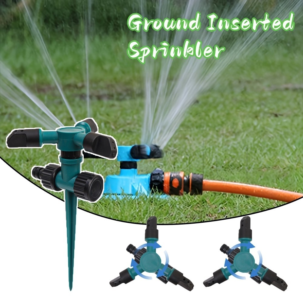 Ground Inserted Sprinkler - 360 ° Automatic Rotating Irrigation System ...