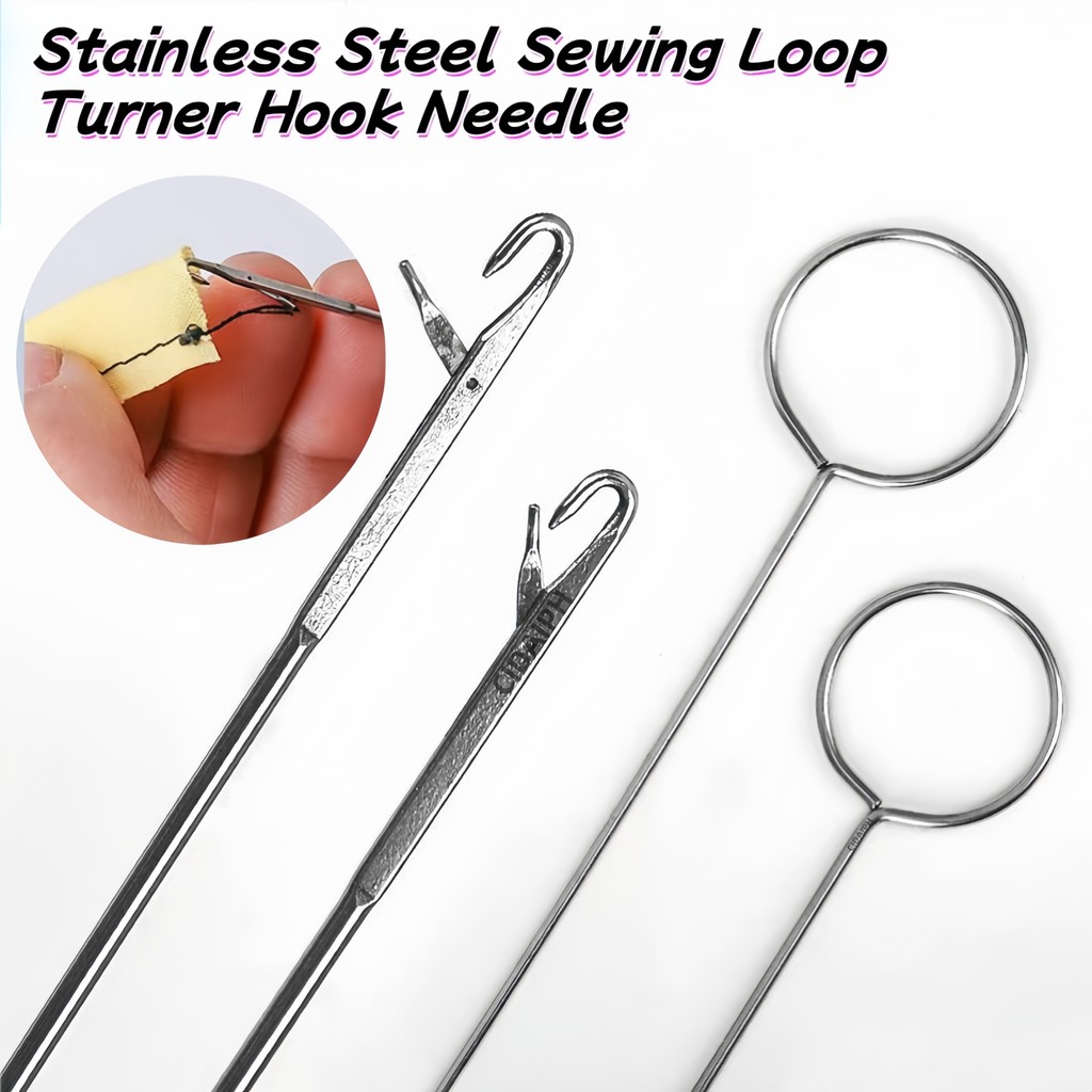 Stainless Steel Sewing Loop Turner Hook Needle Embroidery DIY ...
