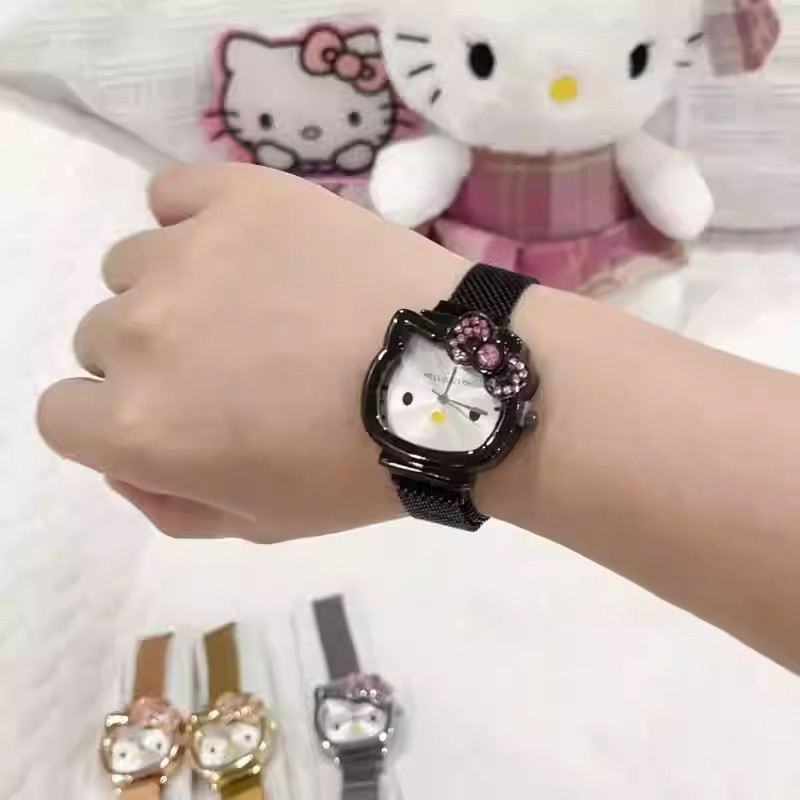 Cartoon Cat Dial Design Quartz Watch Girls' Simple and Atmospheric ...