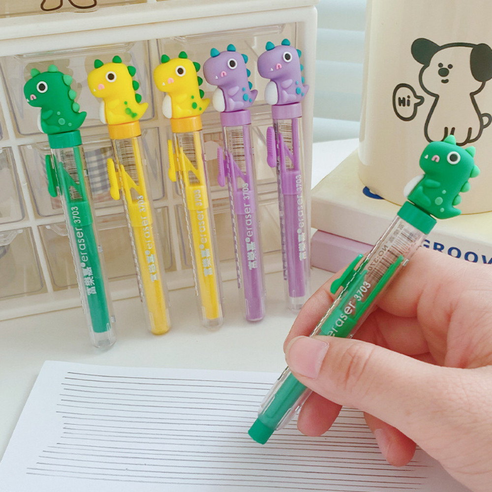 Cartoon Cute Retractable Eraser Dinosaur Unicorn Correction Supplies ...