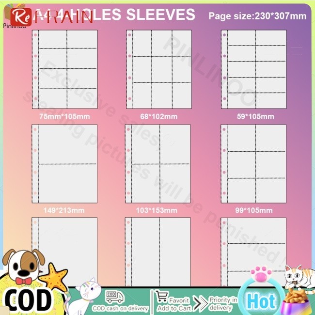 Clearance event!! Pinlinoo 10pcs A4 4Holes 8Pockets Sleeves Gaming