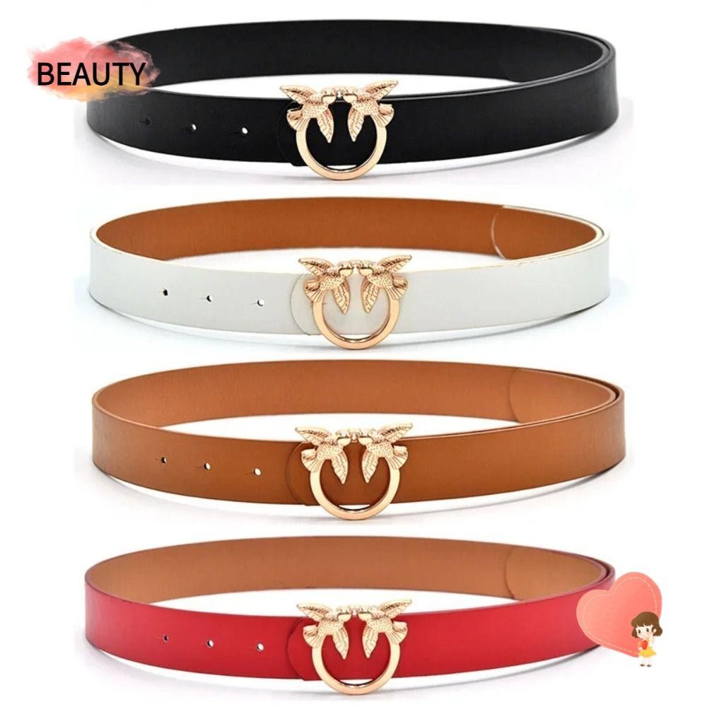 2-Pack Girls Elastic Belts - Adjustable PU Leather Waist Belts With Double O-Ring Buckle (Black & Camel