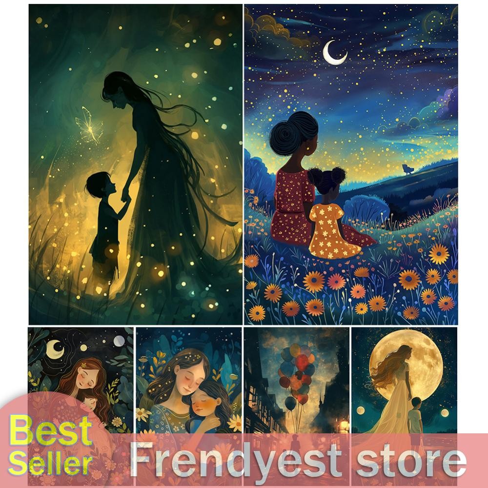5D DIY Full Round Drill Diamond Painting Mother Child Kit Home Decor ...