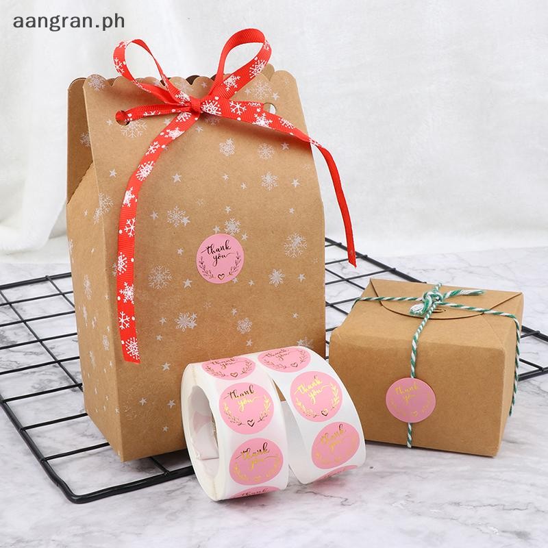 aangran Thank You Stickers Gold Foil Seal Labels 500pcs 1 inch Pink ...