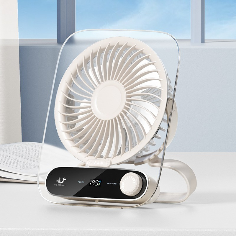 2025 USB Silent Desktop Fan - Ultra-Thin with Digital Display and Night ...