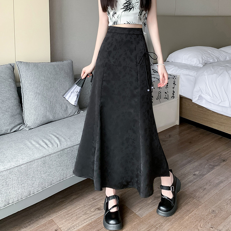 High Waist Black MidLength Skirt Women's Skirt Design Niche AllMatch — free download