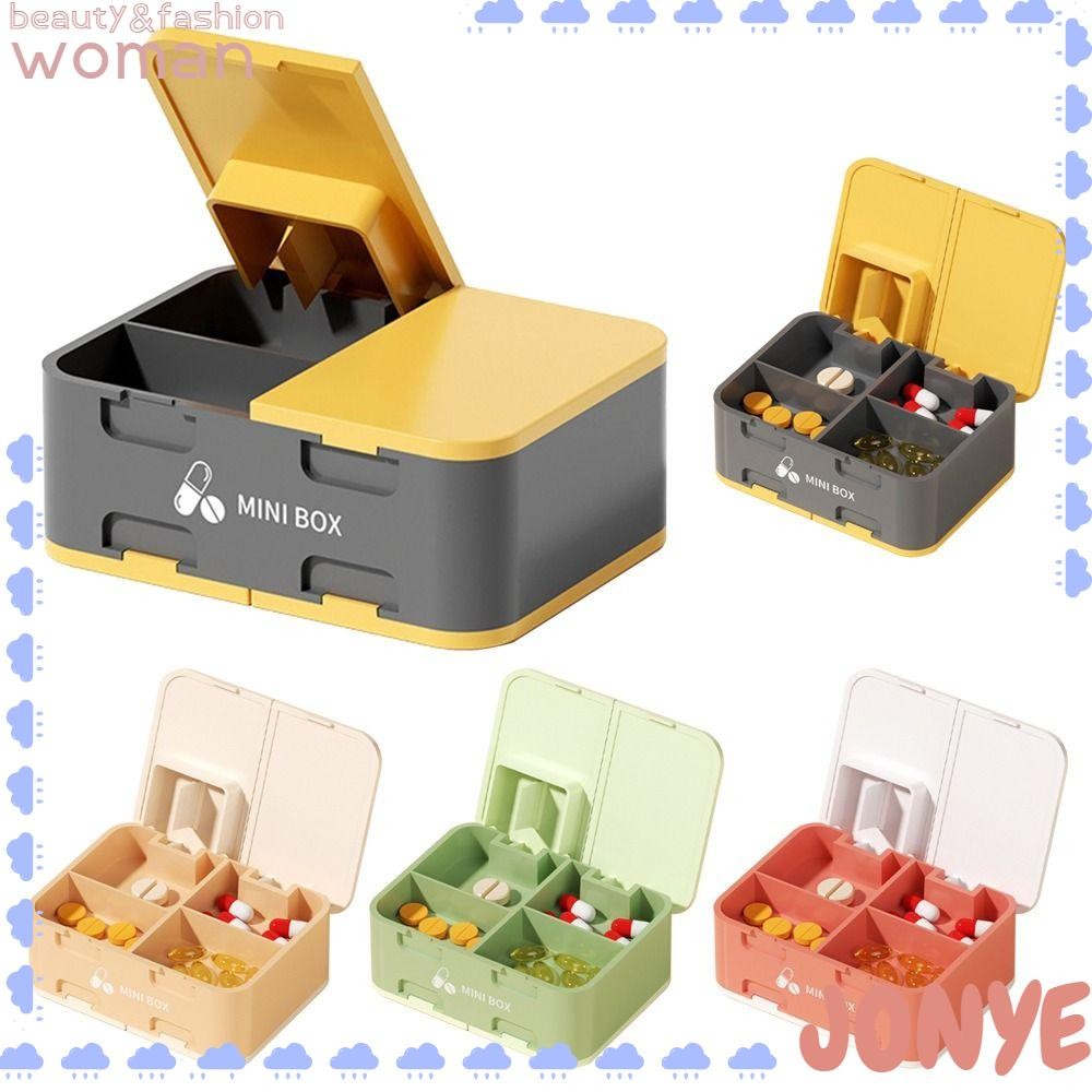 JONY1 Mini Pill Box, Colorful 8 Grids Medicine Storage , Portable with ...