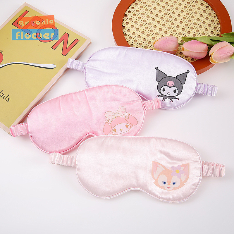 Begonia Flower Sanrio Imitated Silk Eye Mask For Sleeping Breathable ...