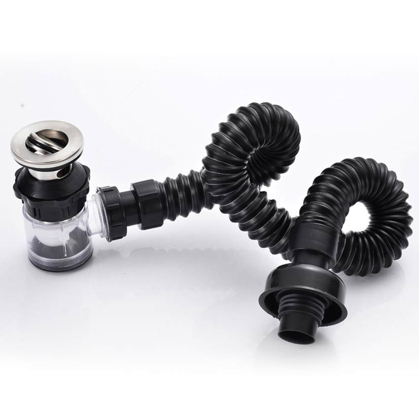 Universal Sink Flexible Expandable Drain Pipe Set Retractable Deodorant ...