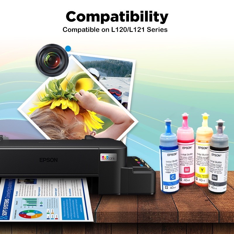 Original EPSON 40ML ink L121/120 Series 40ml (4colors) | Shopee Philippines