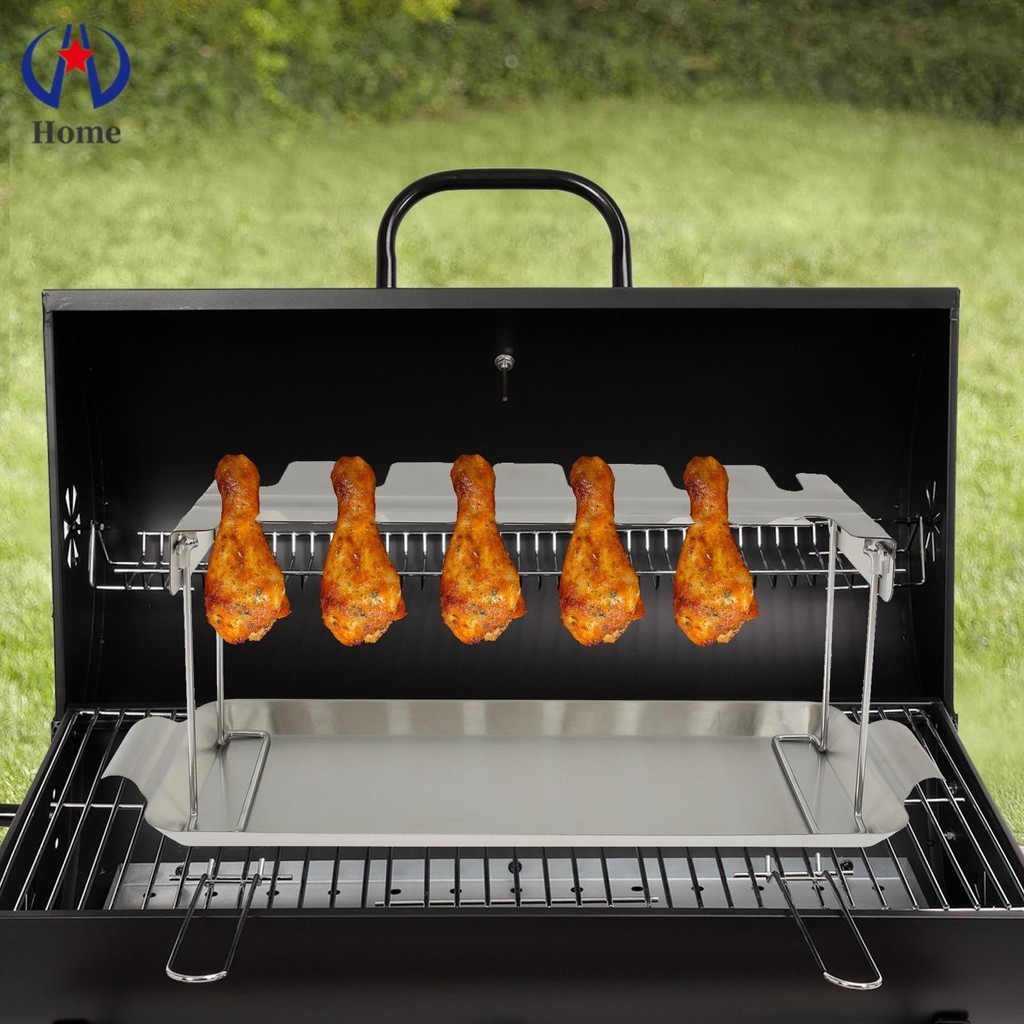 Chicken Leg Rack for Grill Chicken Leg Holder with Drip Tray 12 Slots Chicken Drumstick Holder