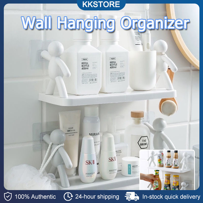 Ins Style Wall Hanging Bathroom Human Hook Rack Floating Wall Ledge ...