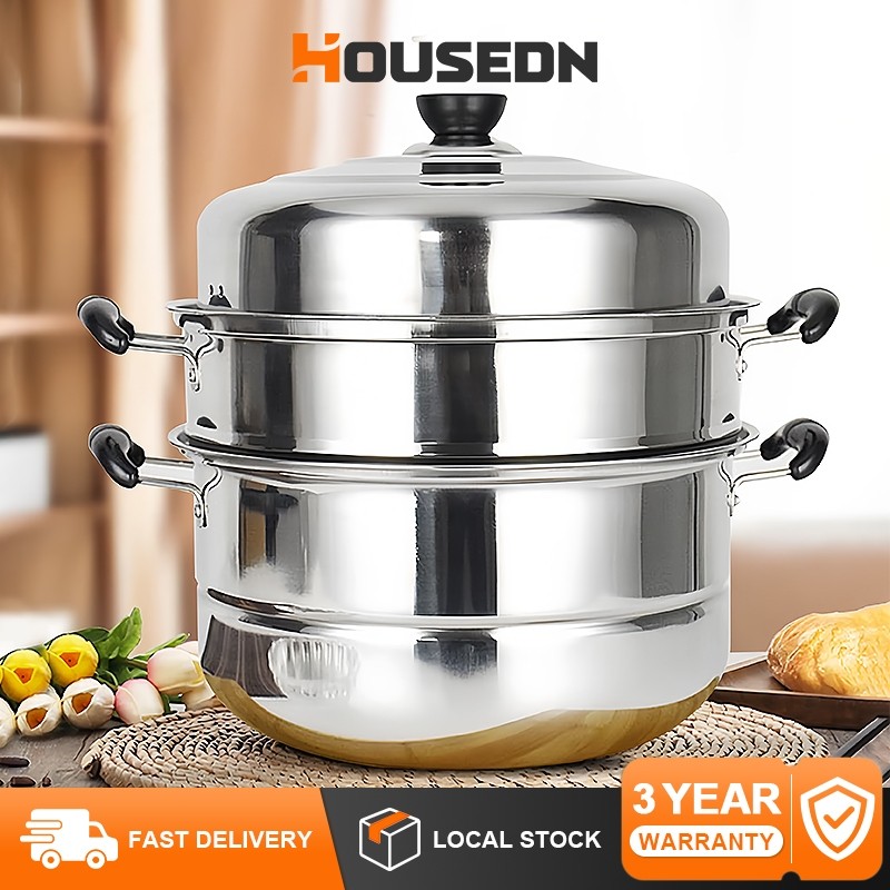 (COD) 3-layer stainless steel steamer, fast heating food steamer ...