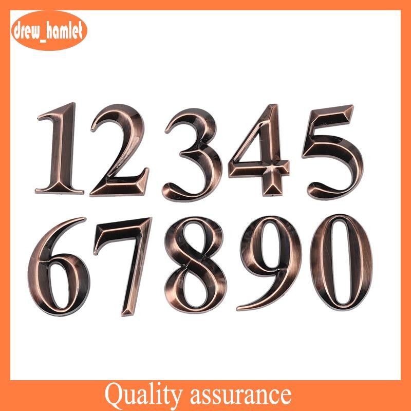 10Pc Gate Digits 0 to 9 Number Tag Numeral Door Plaque House Drawer ...