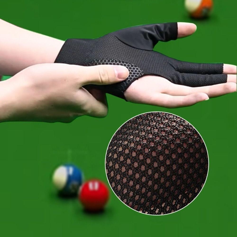Pool Cue Gloves 3 Fingers Pool Gloves Breathable Billiard Gloves For Women Men E