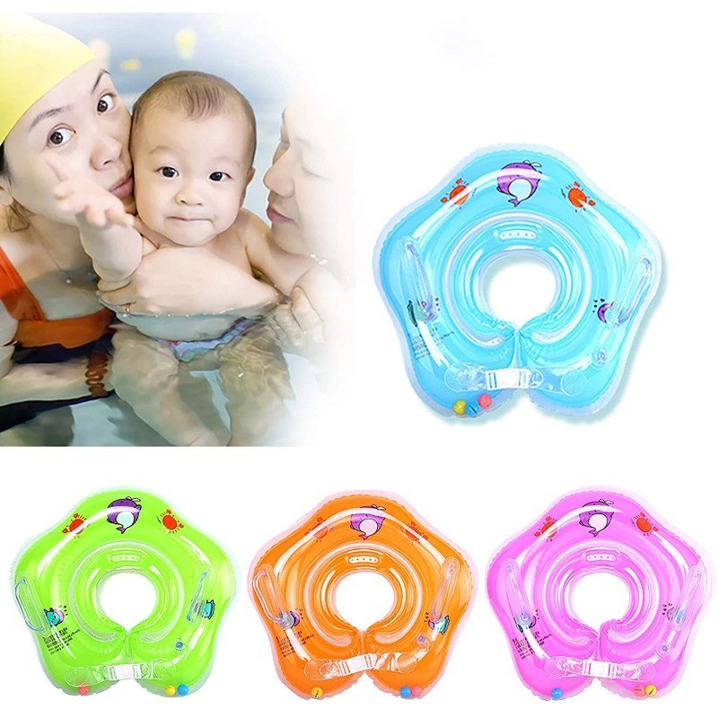 Baby Inflatable Swimming Neck Ring Safety Bathing Afloat Adjustable ...