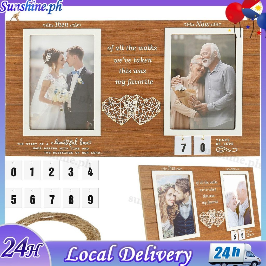 Then and Now Anniversary Picture Frame 198 Years Personalized Wedding